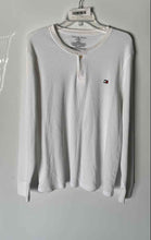 Load image into Gallery viewer, Tommy Hilfiger Mens White Ribbed Long Sleeve Pullover T-Shirt Size XL
