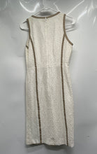 Load image into Gallery viewer, Michael Kors Womens White Beige Sleeveless Scoop Neck Sheath Dress Size 4
