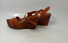 Load image into Gallery viewer, Madden Girl Womens Orange Leather Adjustable Ankle Strap Platform Sandals Sz 5/5
