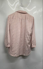 Load image into Gallery viewer, Karl Lagerfeld Womens Pink Black Polka Dot Long Sleeve Ruffle Blouse Top Size L
