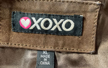Load image into Gallery viewer, Xoxo Womens Brown Genuine Leather Fur-Trim On Collar Button Front Jacket Size XL
