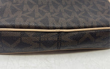 Load image into Gallery viewer, Michael Kors Womens Brown Monogram Zip Top Chain Strap Jet Set Crossbody Bag
