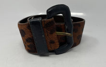 Load image into Gallery viewer, Authentic Furla Womens Brown Black Leopard Print Pony Hair Fashion Belt Size M

