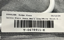 Load image into Gallery viewer, Calvin Klein Jeans Mens Gray White Short Sleeve Button-Up Shirt Size Large
