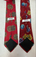 Load image into Gallery viewer, Lot Of 2 Pcs Hugo Boss Mens Red Printed Adjustable Designer Tie

