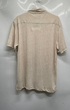 Load image into Gallery viewer, Kenneth Cole Mens Beige Short Sleeve Collared Slim Fit Button-Up Shirt Size L
