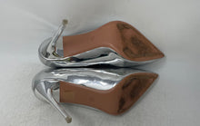Load image into Gallery viewer, Bigtree Womens Silver Pointed Toe Stiletto Slip-On Pump Heels Size 39
