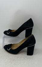 Load image into Gallery viewer, Michael Kors Womens Black Suede Bow Round Toe Block Pump Heels Size 8.5M
