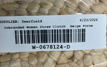 Load image into Gallery viewer, Unbranded Womens Beige Woven Straw Flap Envelope Mini Clutch Purse
