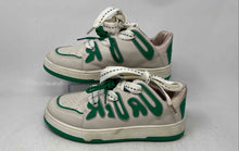 Load image into Gallery viewer, Unbranded Womens Beige Green Leather Lace-Up Low Top Sneakers Shoes Size EUR 41
