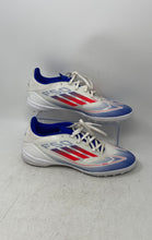 Load image into Gallery viewer, Adidas Mens F50 League Turf White Blue Striped Football Cleats Size 9.5
