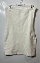 Load image into Gallery viewer, Zara Womens White Denim Sleeveless Strapless Side Zip Mini Dress Size M
