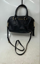 Load image into Gallery viewer, Michael Kors Womens Black Leather Inner Pocket Shoulder Strap Satchel Handbag
