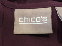 Load image into Gallery viewer, Chico&#39;s Womens Wine Color Long Sleeve Round Neck Blouse Top Size 2
