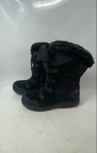 Load image into Gallery viewer, Columbia Womens Black Suede Fur-Trim Lace-Up Winter Snow Boots Size 10
