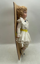 Load image into Gallery viewer, Blonde Curly Hair White Dress Blue Flower 21 Inch Collection Fashion Doll
