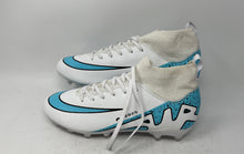 Load image into Gallery viewer, Wowei Mens White Aqua Lace-Up Low Top Football Cleats Shoes Size EUR 42
