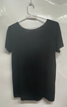 Load image into Gallery viewer, Womens Black Short Sleeve Scoop Neck Pullover T-Shirt Size T2
