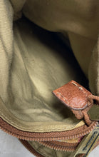 Load image into Gallery viewer, Fossil Womens Brown Striped Inner Pockets Adjustable Strap Crossbody Bag
