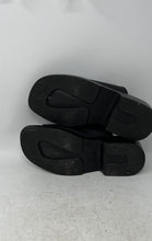 Load image into Gallery viewer, Hunter's Bay Womens Black Leather Slip-On Platform Slide Sandals Size 6.5
