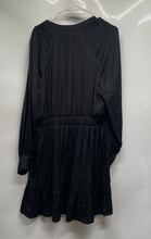 Load image into Gallery viewer, Banana Republic Womens Black Long Sleeve V-Neck Tiered Fit &amp; Flare Dress Size XL

