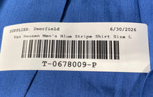 Load image into Gallery viewer, Van Heusen Mens Blue Striped Long Sleeve Dress Shirt Size Large
