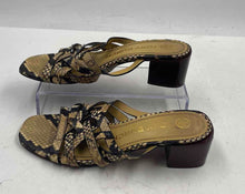 Load image into Gallery viewer, Authentic Tory Burch Womens Basket Weave Beige Black Slide Sandals Size 6 M
