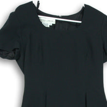 Load image into Gallery viewer, Maggy London Womens Black Short Sleeve Round Neck Back Zip Sheath Dress Size 4
