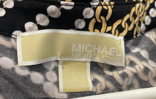 Load image into Gallery viewer, Michael Kors Womens Multicolor Chain Print Long Sleeve Blouse Top Size L
