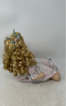 Load image into Gallery viewer, Blonde Curly Hair Blue Eyes Collectible Porcelain Doll With White Dress
