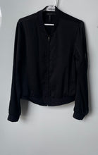 Load image into Gallery viewer, BCBGMAXAZRIA Womens Black Long Sleeve Stand-Up Collar Bomber Jacket Size M
