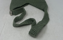 Load image into Gallery viewer, The Sak Womens Green Crochet Shoulder Strap Zipper Pockets Lined Hobo Bag
