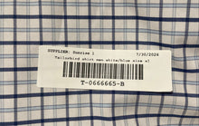 Load image into Gallery viewer, Tailorbyrd Mens White Blue Plaid Stretch Performance Button-Up Shirt Size XL
