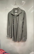 Load image into Gallery viewer, Calvin Klein Mens Gray Black Gingham Slim Fit Non-Iron Dress Shirt Sz 17.5 34/35
