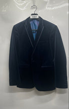 Load image into Gallery viewer, Egara Mens Blue Notch Lapel Slim Fit Single Breasted One-Button Blazer Size 40L
