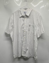 Load image into Gallery viewer, Calvin Klein Mens White Printed Short Sleeve Collared Button-Up Shirt Size 2XL
