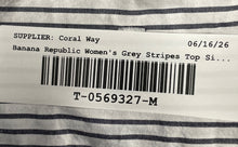 Load image into Gallery viewer, Banana Republic Womens Gray Striped Cotton Long Sleeve Button-Up Shirt Size S
