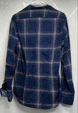 Load image into Gallery viewer, Zara Mens Blue Plaid Collared Classic Sport Tailored Fit Button-Up Shirt Size M
