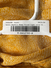 Load image into Gallery viewer, Banana Republic Womens Yellow Paisley Long Sleeve Collared Blouse Top Size Small
