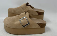 Load image into Gallery viewer, Madden NYC Womens Beige Suede Slip-On Platform Clog Sandals Size 6
