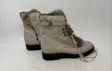 Load image into Gallery viewer, Franco Sarto Womens Canon Beige Leather Faux Fur Lace-Up Combat Boots Size 7M
