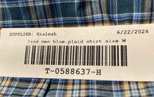 Load image into Gallery viewer, Izod Mens Blue Plaid Long Sleeve Button-Up Shirt Size Medium With Tag
