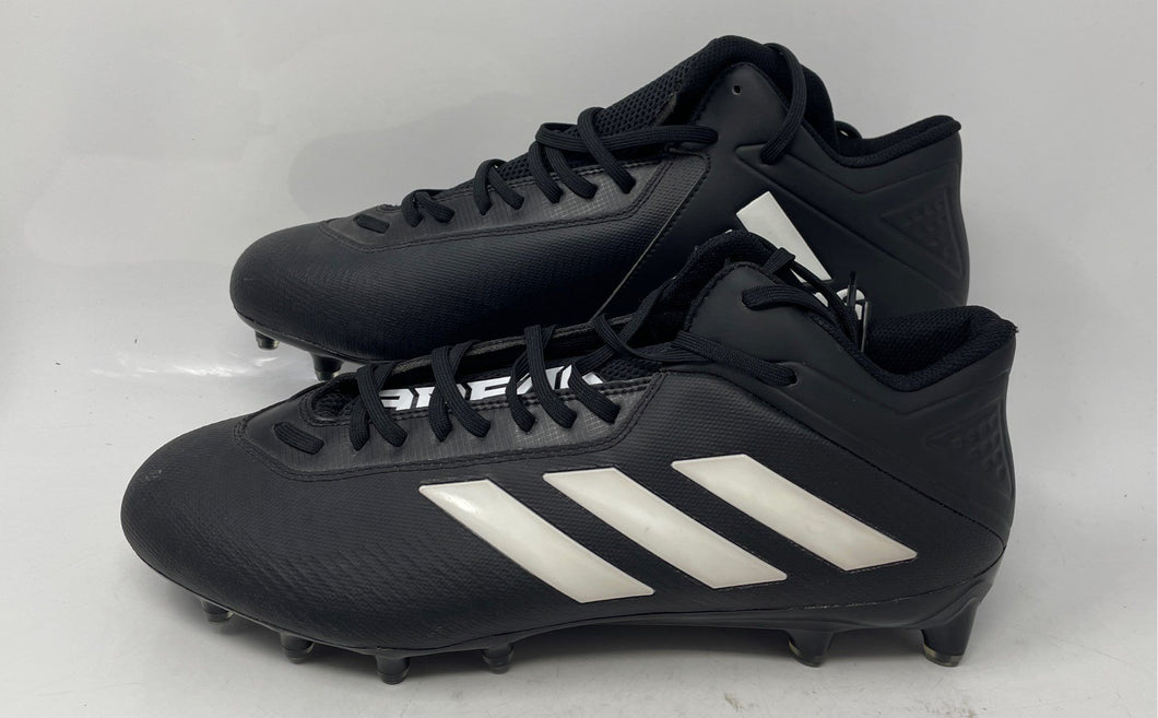Adidas Mens Freak 21 Black White Leather Lace-Up Football Cleats Size 13