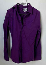 Load image into Gallery viewer, Express Mens 1MX Purple Spread Collar Stretch Long Sleeve Dress Shirt Size XS
