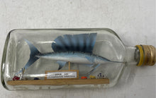 Load image into Gallery viewer, Home Decorative Piece Consists Of A Replica Of A Sailfish Inside A Glass Bottle
