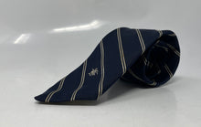 Load image into Gallery viewer, Christian Dior Mens Navy Blue Striped Print Adjustable Pointed Tie
