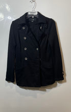 Load image into Gallery viewer, XXI Womens Black Long Sleeve Collared Double-Breasted Peacoat Size Medium
