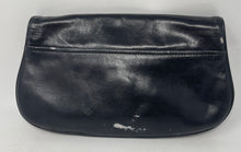 Load image into Gallery viewer, Authentic Tory Burch Womens Reva Black Leather Logo Flap Clutch Purse Damaged
