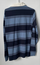 Load image into Gallery viewer, Cotton On Mens Blue Striped Long Sleeve Spread Collar Loose Fit Polo Shirt Sz S
