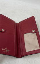 Load image into Gallery viewer, Kate Spade New York Womens Staci Red Leather ID Window Card Holder Bifold Wallet
